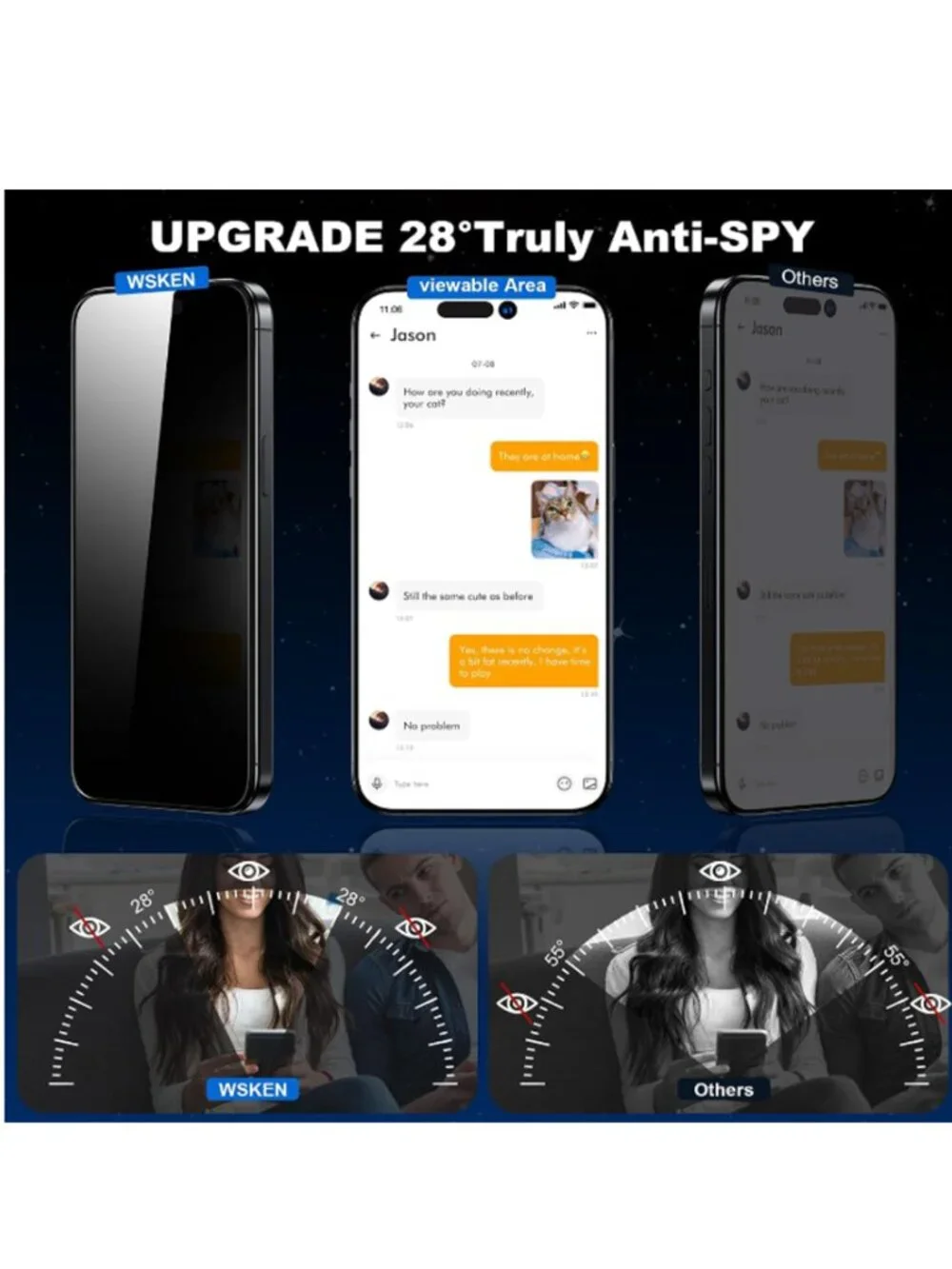 2/$20 💥🆕 WSKEN  iPhone 14 Pro Max 2 Pack Full Coverage Screen Protector | 7366